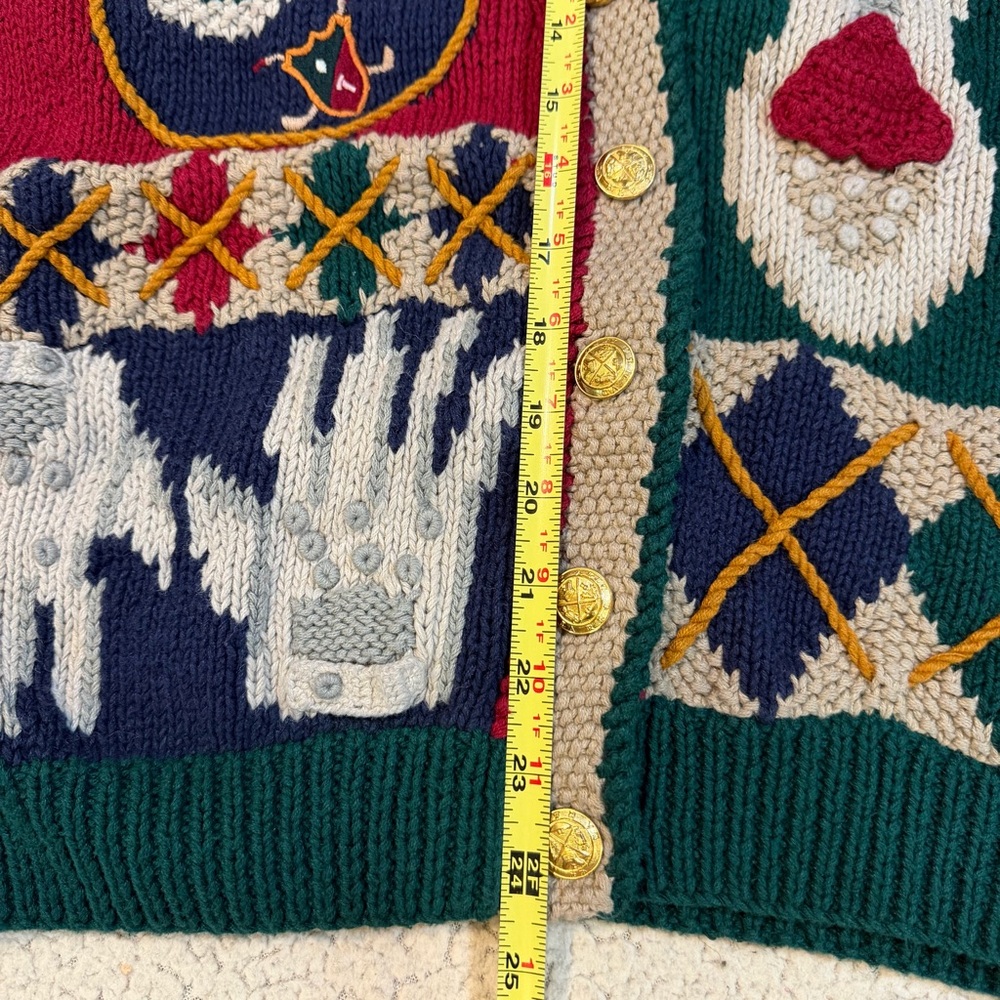 Vintage BellePointe Golf-Themed Knit Sweater Vest – Size‎ M - Picture 11 of 12